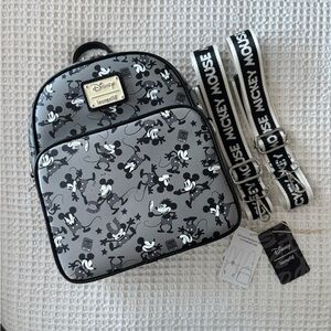 Loungefly Disney Mickey Mouse Plane Crazy Convertible Mini Backpack